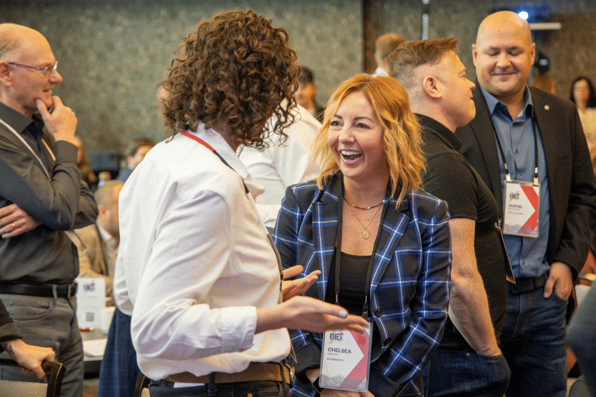 Connex attendees connecting before the day begins